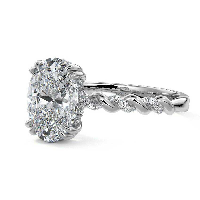 Heloise - Oval White Gold Lab Grown Diamond Engagement Ring | Nura Lab