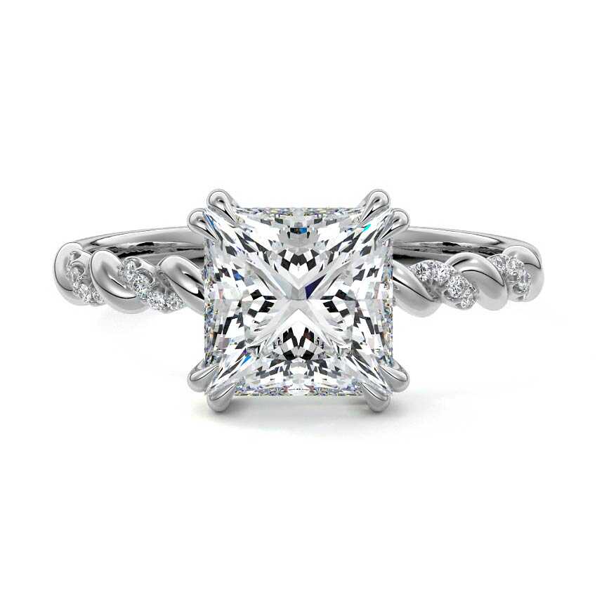 Heloise - Princess White Gold Lab Grown Diamond Engagement Ring | Nura Lab