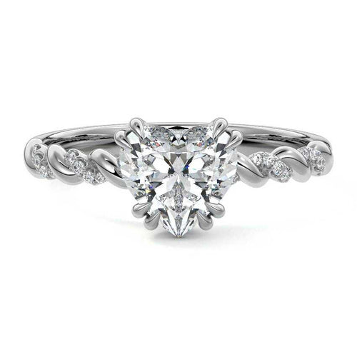Heloise - Heart White Gold Lab Grown Diamond Engagement Ring | Nura Lab