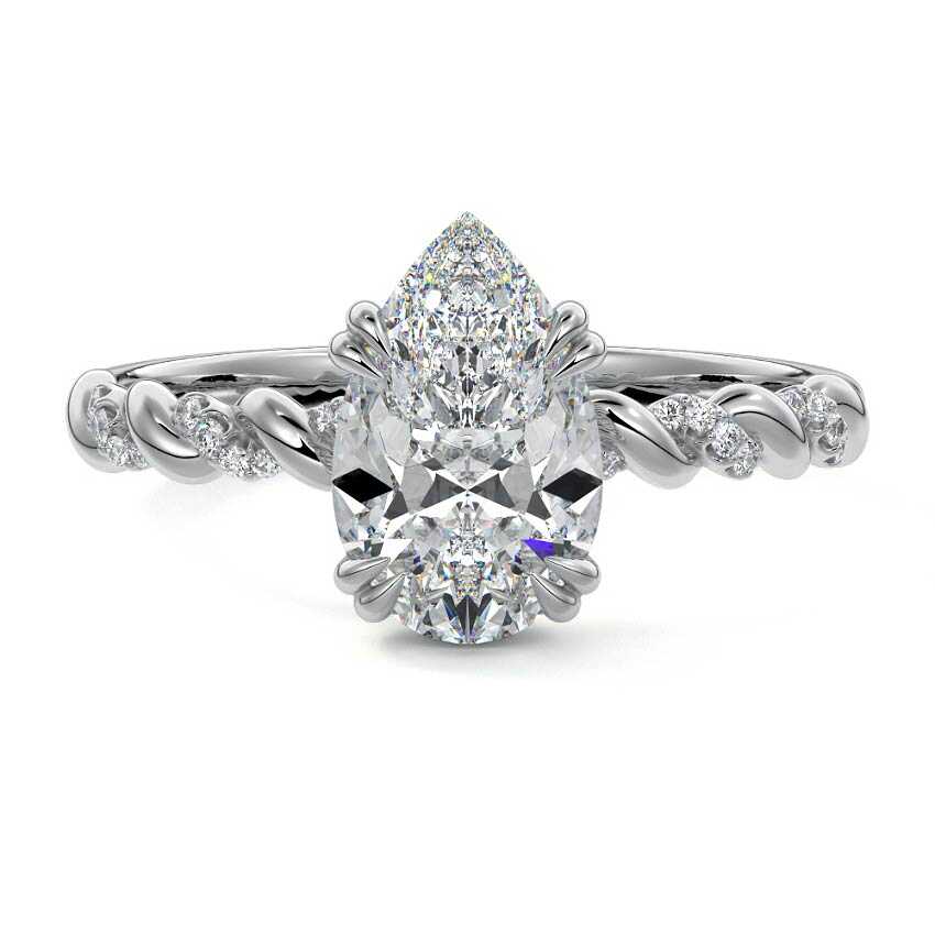 Heloise - Pear Platinum Lab Grown Diamond Engagement Ring | Nura Lab