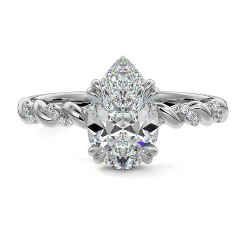 Heloise - Pear Platinum Lab Grown Diamond Engagement Ring | Nura Lab