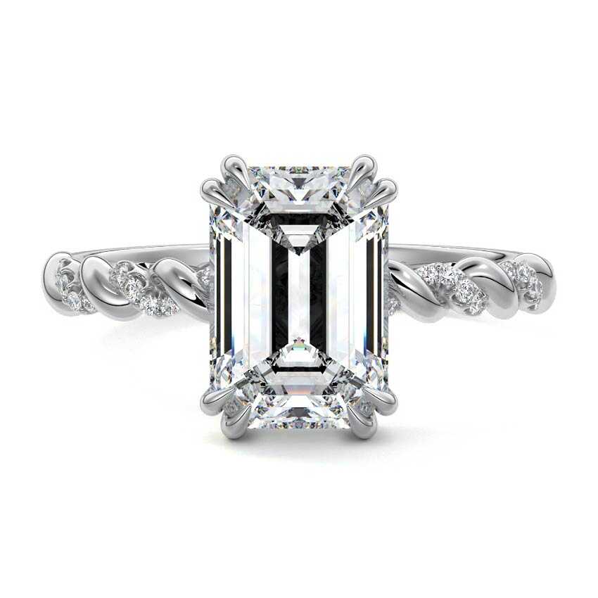 Heloise - Emerald Cut Platinum Lab Grown Diamond Engagement Ring | Nura Lab