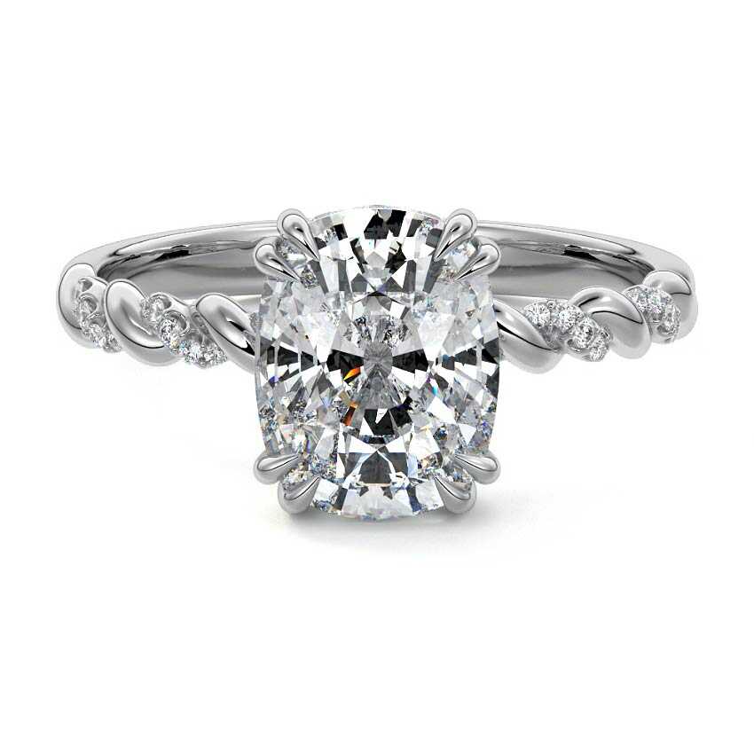 Heloise - Cushion Platinum Lab Grown Diamond Engagement Ring | Nura Lab