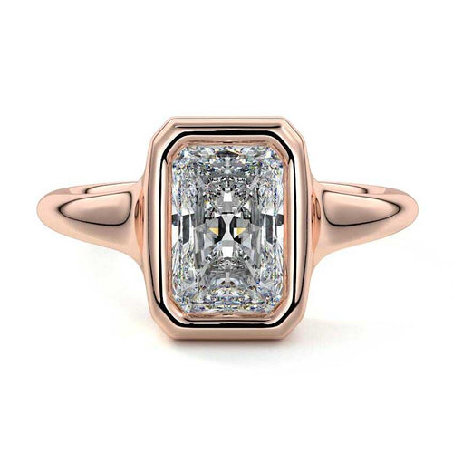 Gianna - Radiant Rose Gold Lab Grown Diamond Engagement Ring | Nura Lab