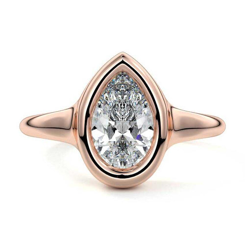 Gianna - Pear Rose Gold Lab Grown Diamond Engagement Ring | Nura Lab