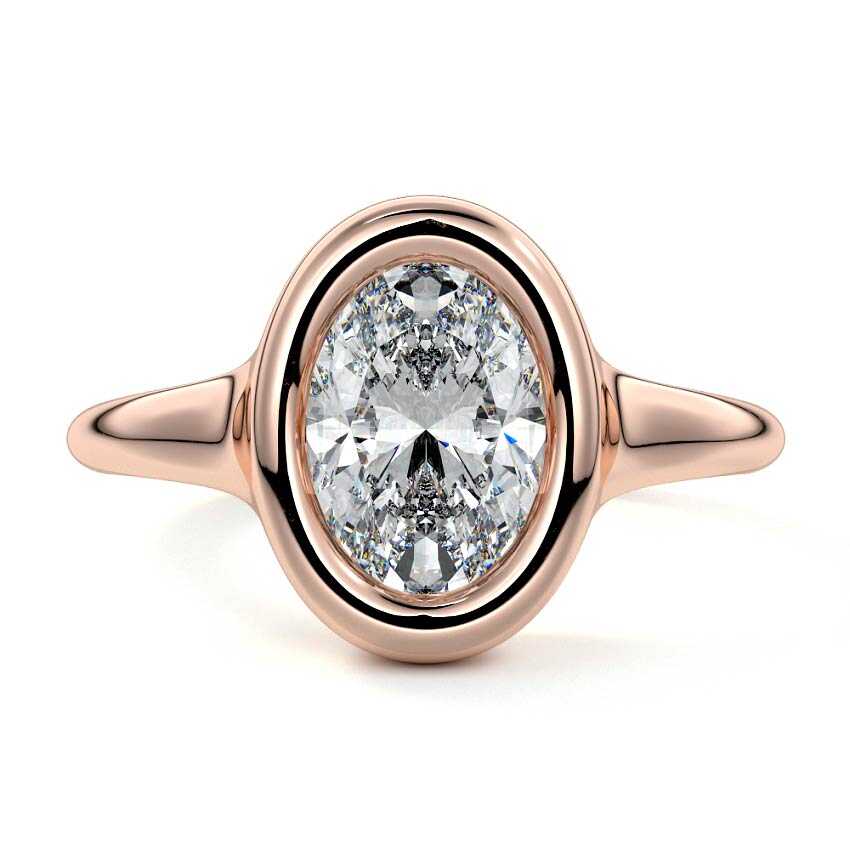 Gianna - Oval Rose Gold Lab Grown Diamond Engagement Ring | Nura Lab