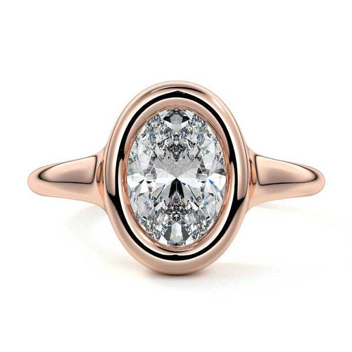 Gianna - Oval Rose Gold Lab Grown Diamond Engagement Ring | Nura Lab