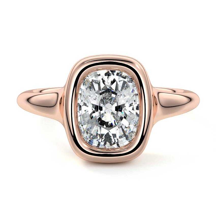 Gianna - Cushion Rose Gold Lab Grown Diamond Engagement Ring | Nura Lab
