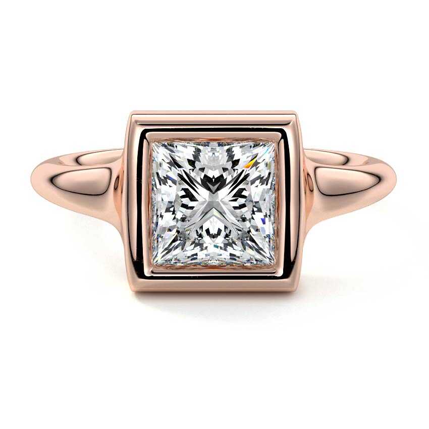 Gianna - Princess Rose Gold Lab Grown Diamond Engagement Ring | Nura Lab