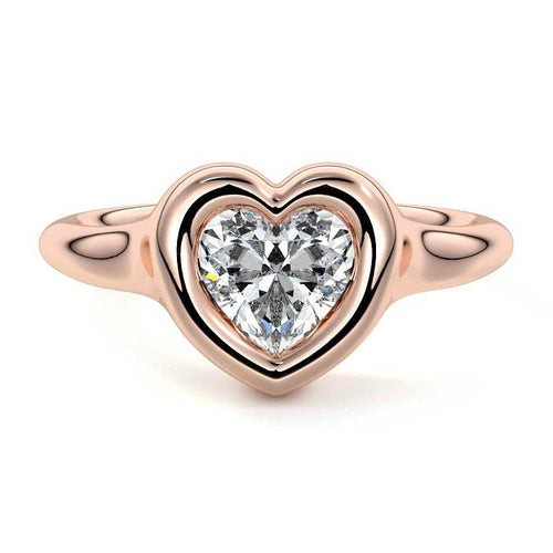 Gianna - Heart Rose Gold Lab Grown Diamond Engagement Ring | Nura Lab