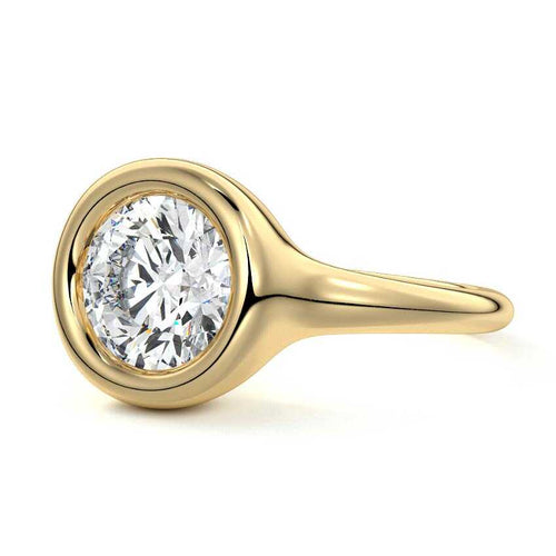 Gianna - Round Yellow Gold Lab Grown Diamond Engagement Ring | Nura Lab