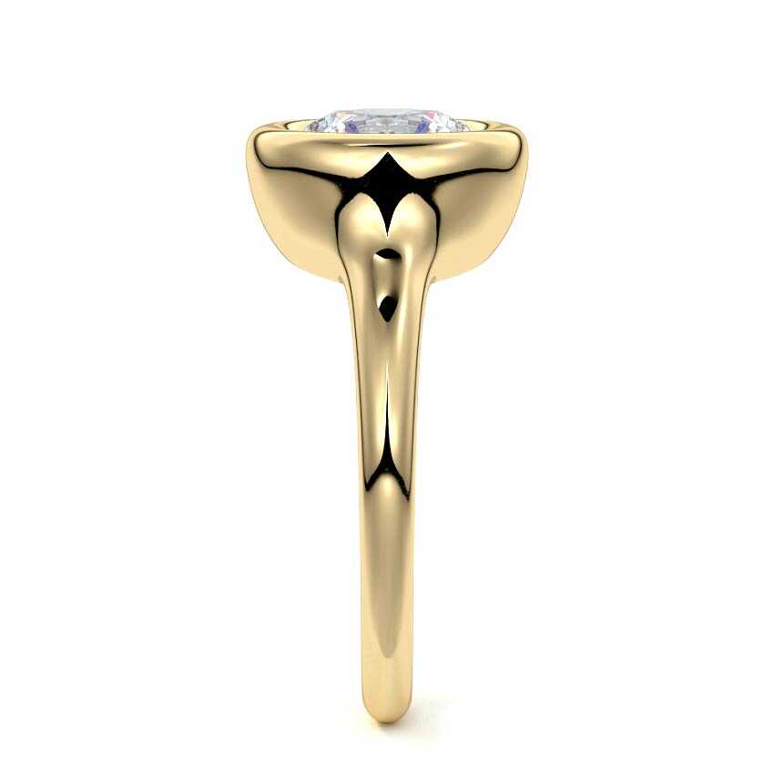 Gianna - Round Yellow Gold Engagement Ring Side View | Nura Lab