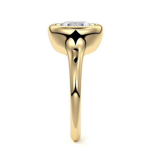 Gianna - Round Yellow Gold Engagement Ring Side View | Nura Lab