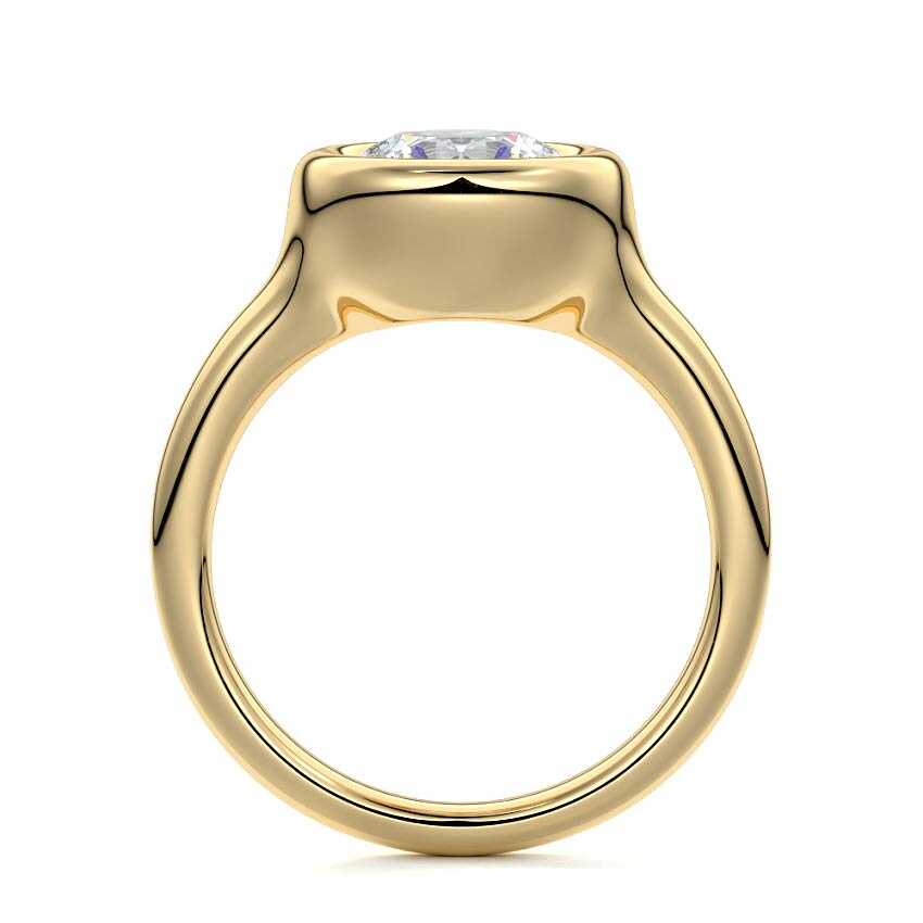 Gianna - Round Yellow Gold Engagement Ring Profile View | Nura Lab