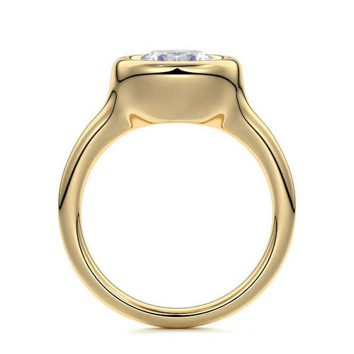 Gianna - Round Yellow Gold Engagement Ring Profile View | Nura Lab