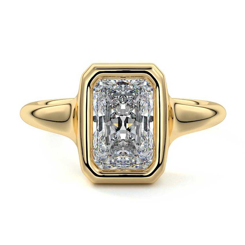 Gianna - Radiant Yellow Gold Lab Grown Diamond Engagement Ring | Nura Lab