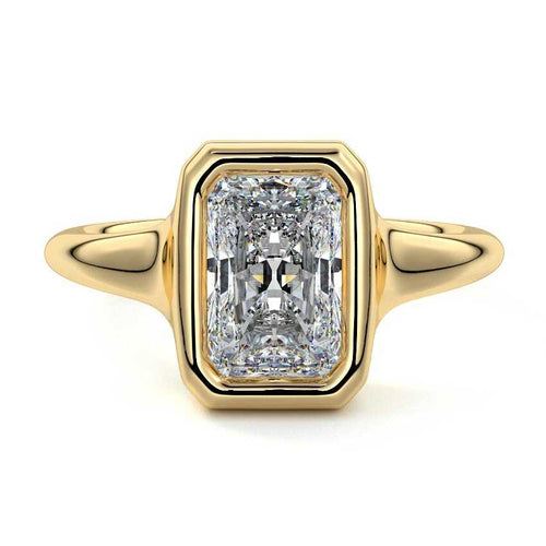 Gianna - Radiant Yellow Gold Lab Grown Diamond Engagement Ring | Nura Lab