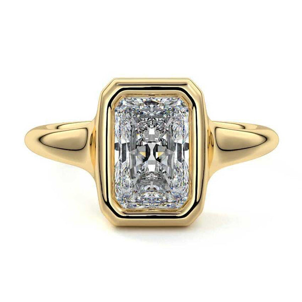 Gianna - Radiant Bezel Solitaire Lab Grown Diamond Engagement Ring