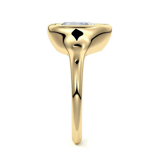 Gianna - Pear Yellow Gold Engagement Ring Side View | Nura Lab