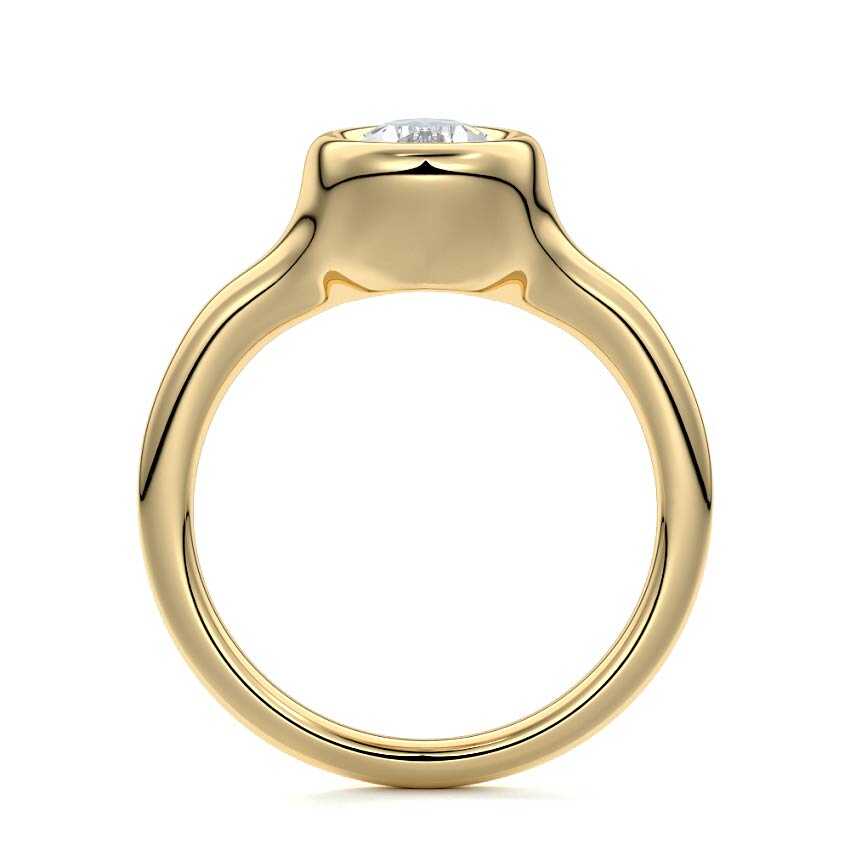Gianna - Pear Yellow Gold Engagement Ring Profile View | Nura Lab
