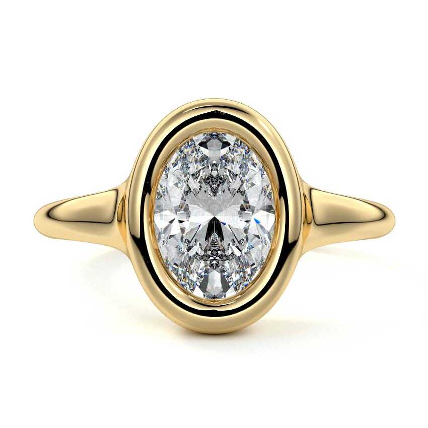Gianna - Oval Yellow Gold Lab Grown Diamond Engagement Ring | Nura Lab