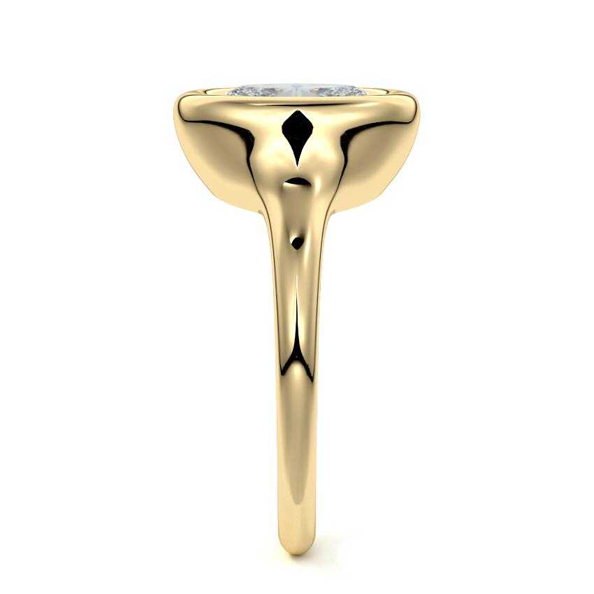 Gianna - Oval Yellow Gold Engagement Ring Side View | Nura Lab