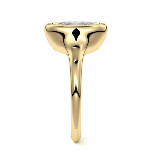 Gianna - Oval Yellow Gold Engagement Ring Side View | Nura Lab