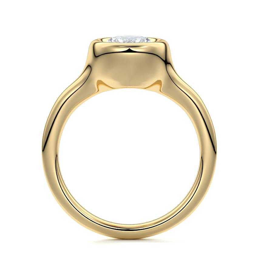 Gianna - Oval Yellow Gold Engagement Ring Profile View | Nura Lab