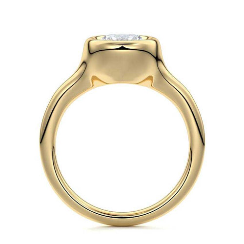 Gianna - Oval Yellow Gold Engagement Ring Profile View | Nura Lab