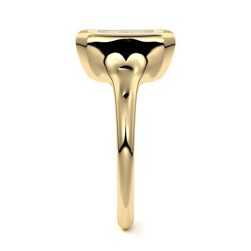 Gianna - Emerald Cut Yellow Gold Engagement Ring Side View | Nura Lab
