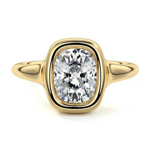 Gianna - Cushion Yellow Gold Lab Grown Diamond Engagement Ring | Nura Lab