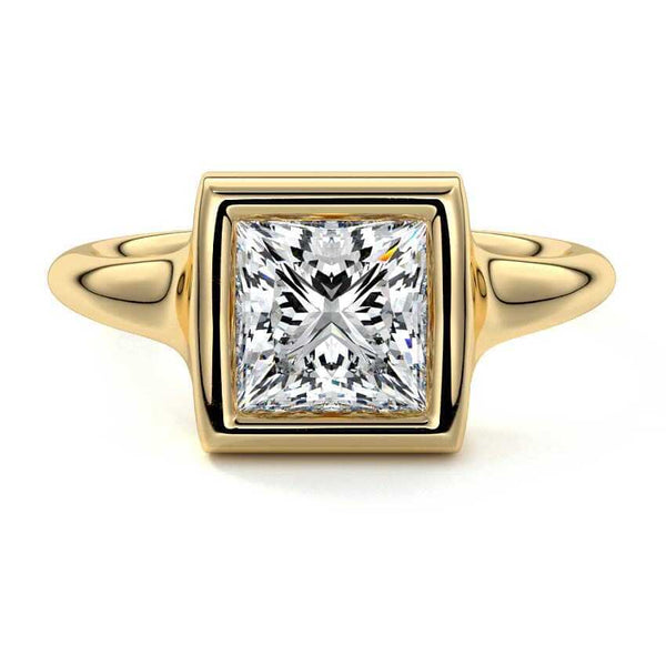 Gianna - Princess Bezel Solitaire Lab Grown Diamond Engagement Ring