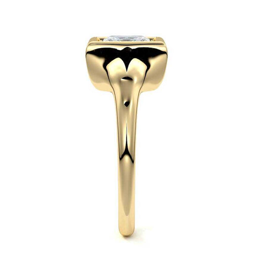 Gianna - Princess Yellow Gold Engagement Ring Side View | Nura Lab