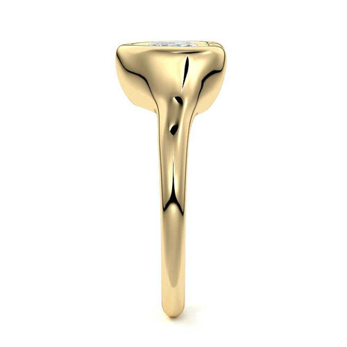Gianna - Heart Yellow Gold Engagement Ring Side View | Nura Lab