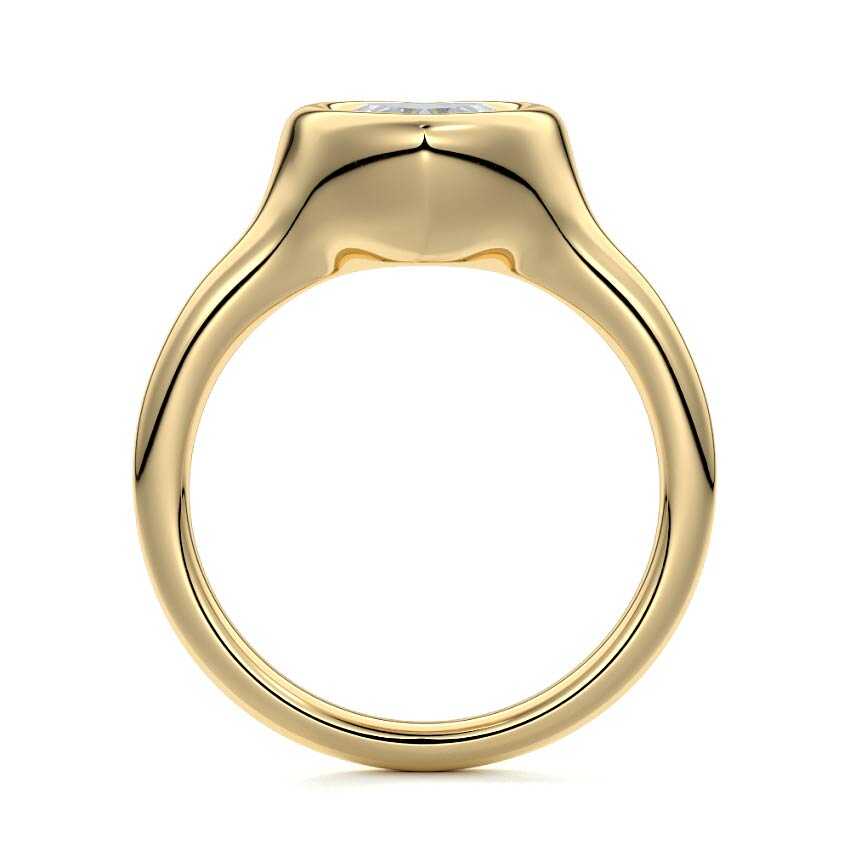 Gianna - Heart Yellow Gold Engagement Ring Profile View | Nura Lab