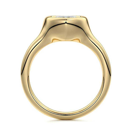 Gianna - Heart Yellow Gold Engagement Ring Profile View | Nura Lab