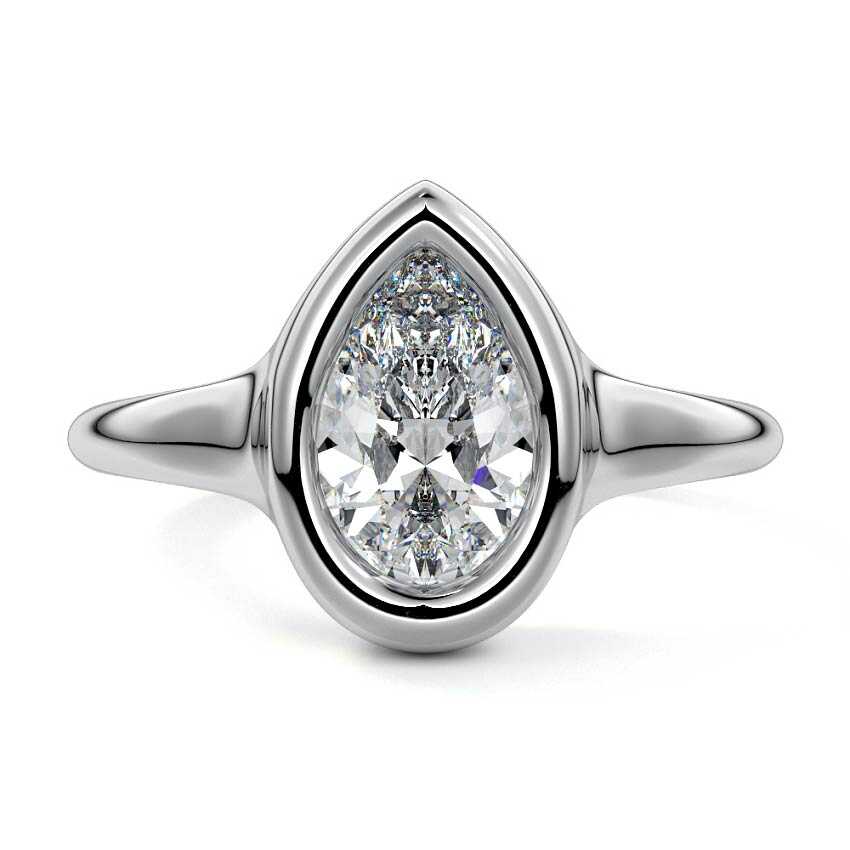 Gianna - Pear White Gold Lab Grown Diamond Engagement Ring | Nura Lab