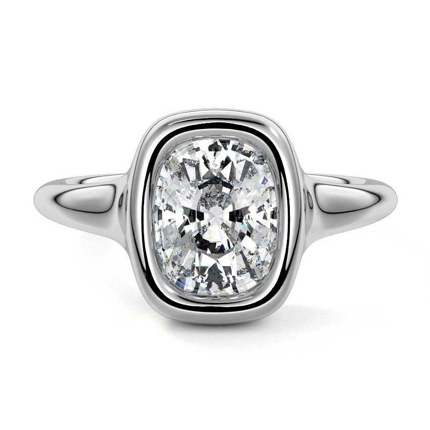 Gianna - Cushion White Gold Lab Grown Diamond Engagement Ring | Nura Lab