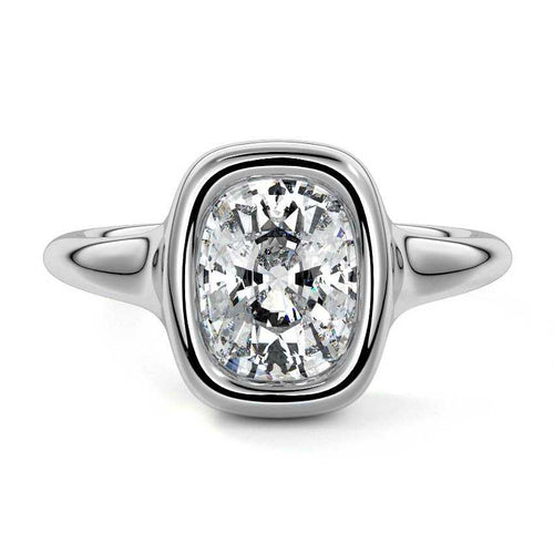 Gianna - Cushion White Gold Lab Grown Diamond Engagement Ring | Nura Lab