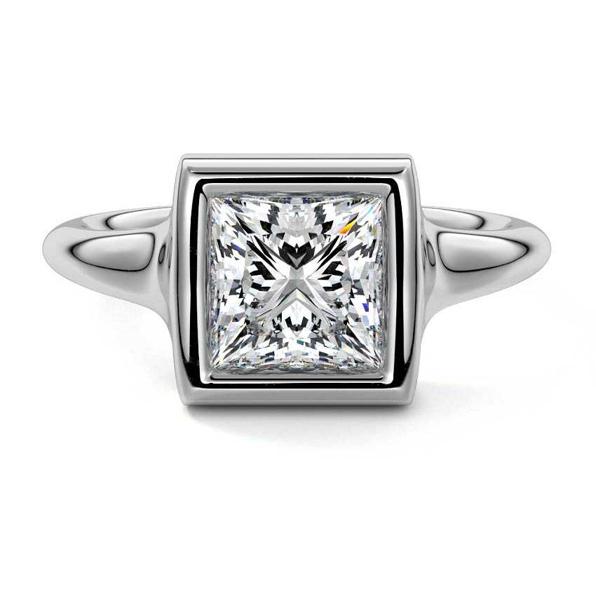 Gianna - Princess White Gold Lab Grown Diamond Engagement Ring | Nura Lab