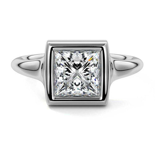 Gianna - Princess White Gold Lab Grown Diamond Engagement Ring | Nura Lab