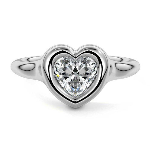 Gianna - Heart White Gold Lab Grown Diamond Engagement Ring | Nura Lab
