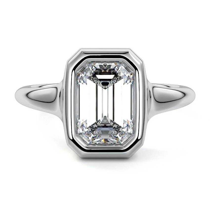 Gianna - Emerald Cut Platinum Lab Grown Diamond Engagement Ring | Nura Lab