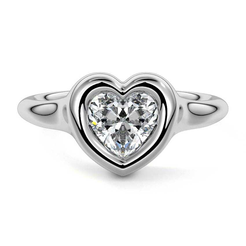 Gianna - Heart Platinum Lab Grown Diamond Engagement Ring | Nura Lab