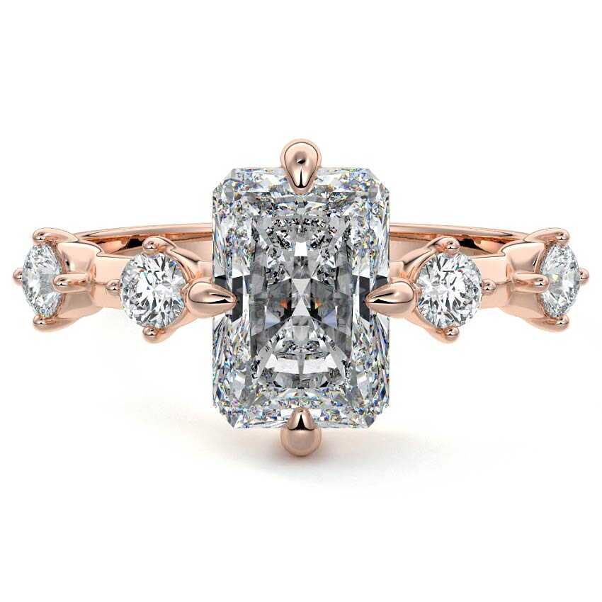 Ilana - Radiant Rose Gold Lab Grown Diamond Engagement Ring | Nura Lab