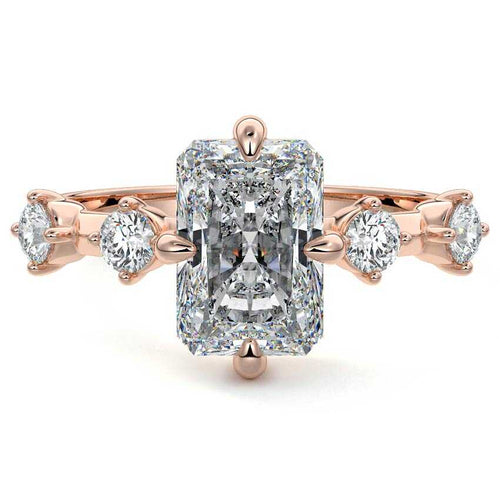 Ilana - Radiant Rose Gold Lab Grown Diamond Engagement Ring | Nura Lab