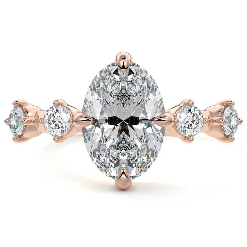 Ilana - Oval Rose Gold Lab Grown Diamond Engagement Ring | Nura Lab