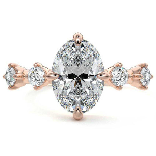 Ilana - Oval Rose Gold Lab Grown Diamond Engagement Ring | Nura Lab