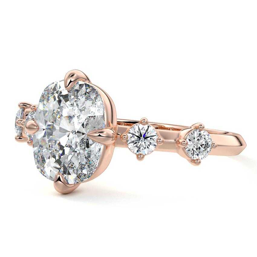 Ilana - Cushion Rose Gold Lab Grown Diamond Engagement Ring | Nura Lab