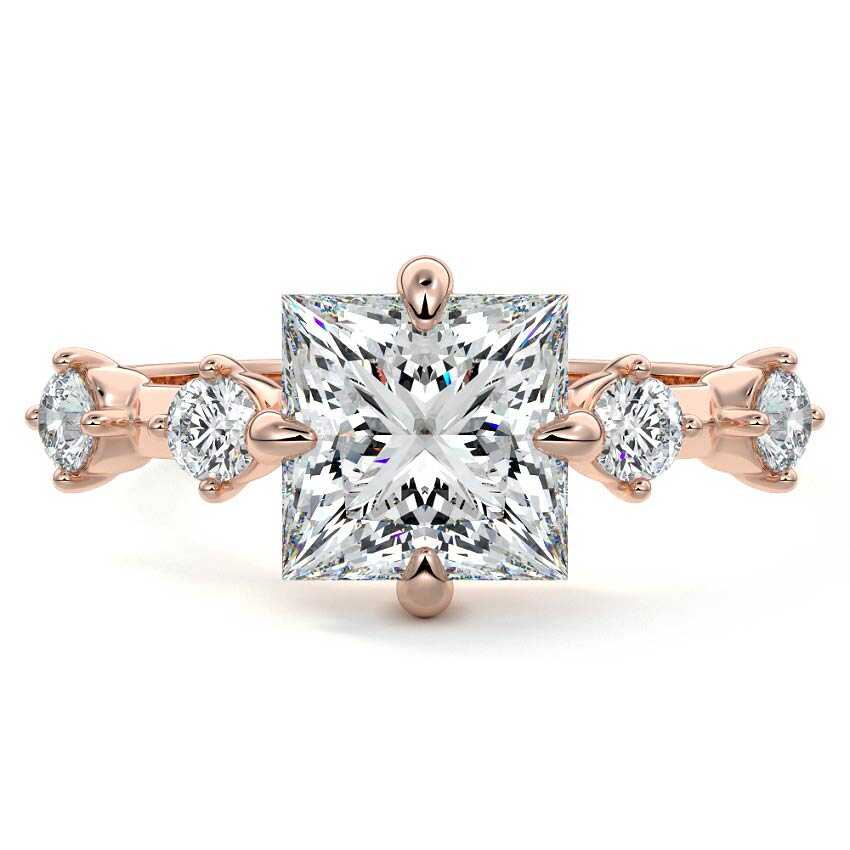 Ilana - Princess Rose Gold Lab Grown Diamond Engagement Ring | Nura Lab